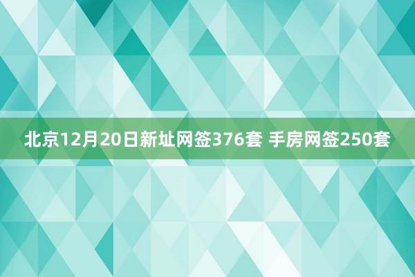 北京12月20日新址网签376套 手房网签250套